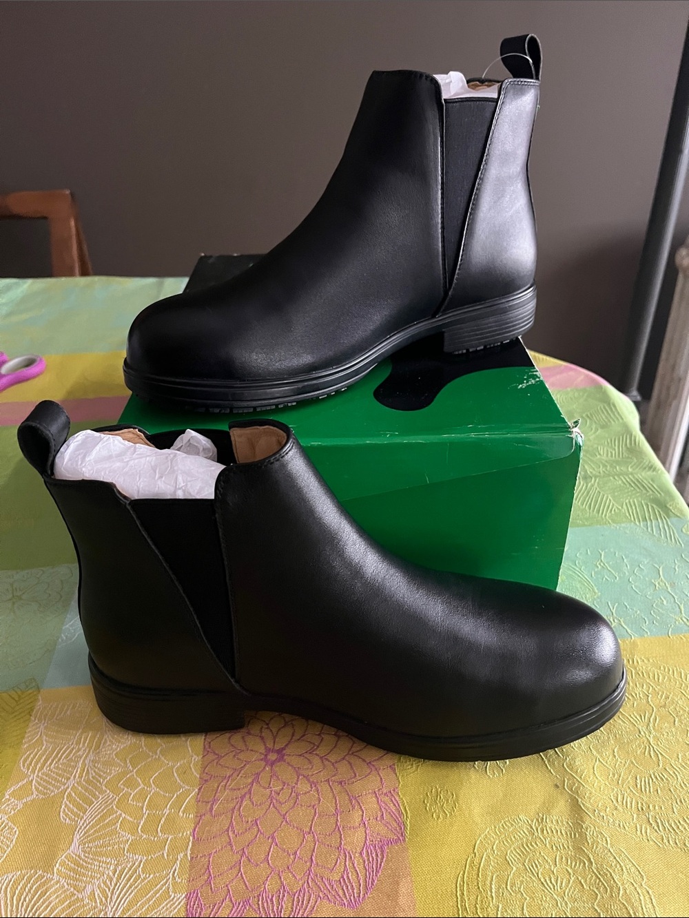 Women's Black Chelsea Combat Boots - Sleek Slip-On Moto Style